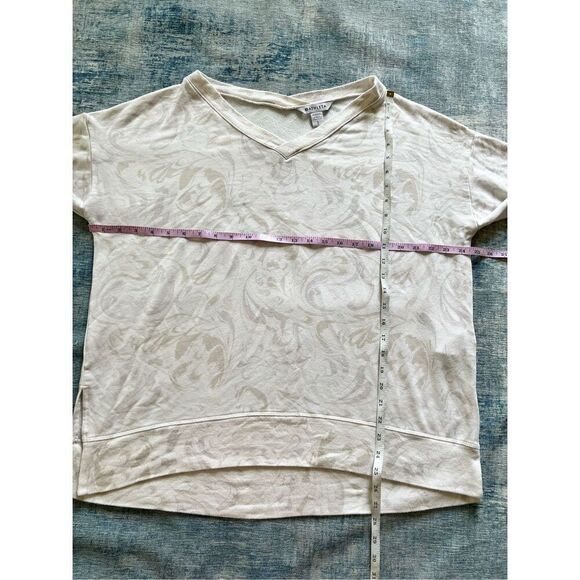 Athleta Agate Paisley Cream Coaster Luxe V Neck Sweatshirt Large - Picture 8 of 10